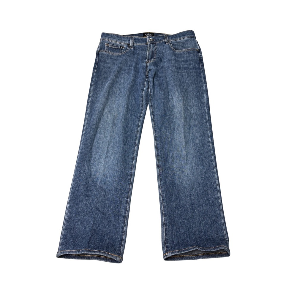 7 For All Mankind Luxe Sport Blue Straight Leg Jeans Mens 36X29 AT511052P
